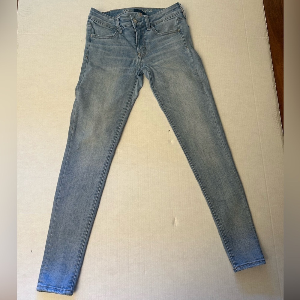American Eagle Outfitters Super Stretch Jegging Blue‎ Skinny Jeans Sz-4R. G4